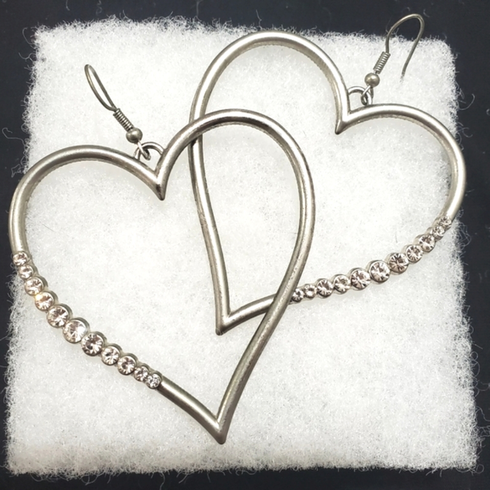 Big Blingy Heart Earrings